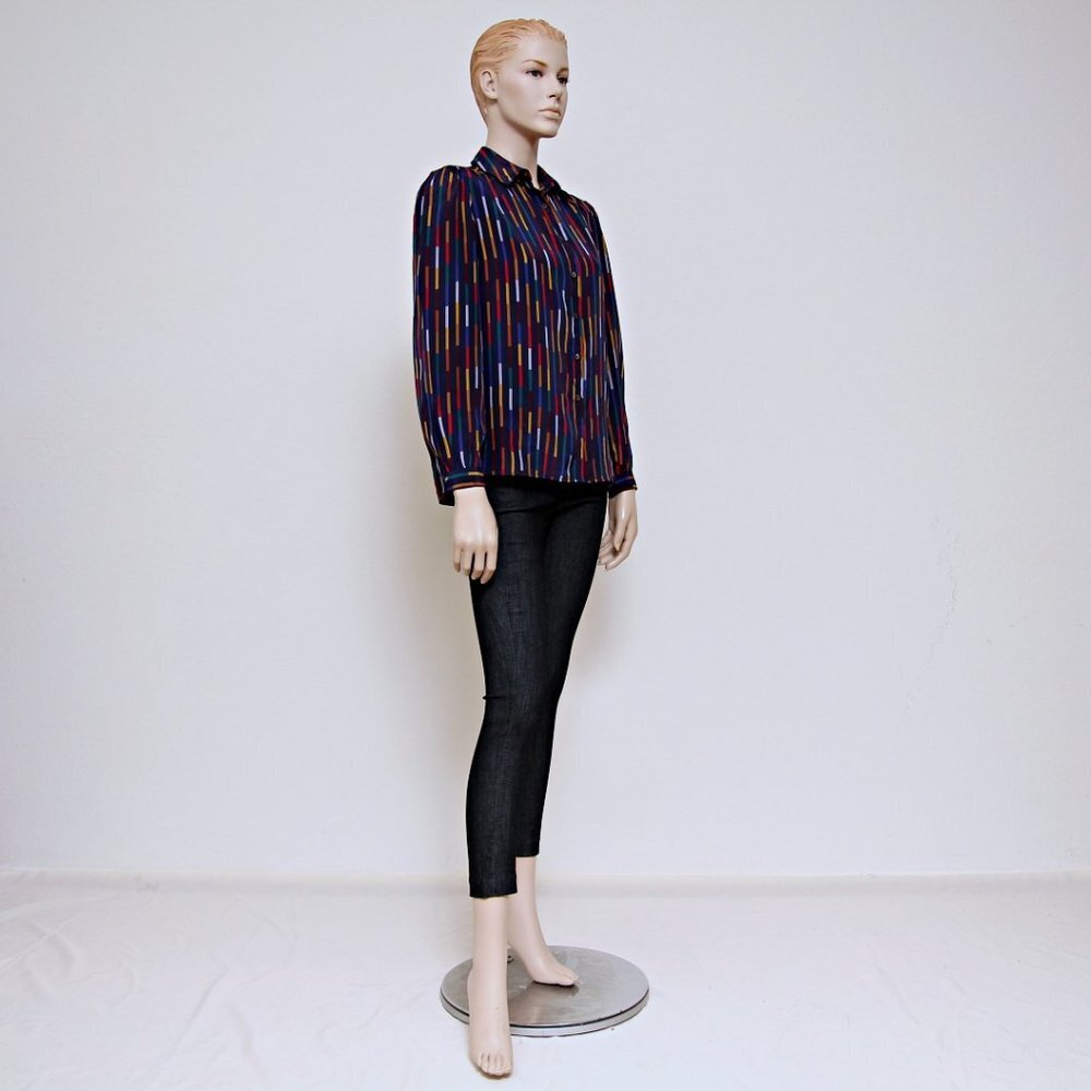 Leo‎ Chevalier Vintage Brookin Striped Multicolor Button Down Long Sleeve Shirt